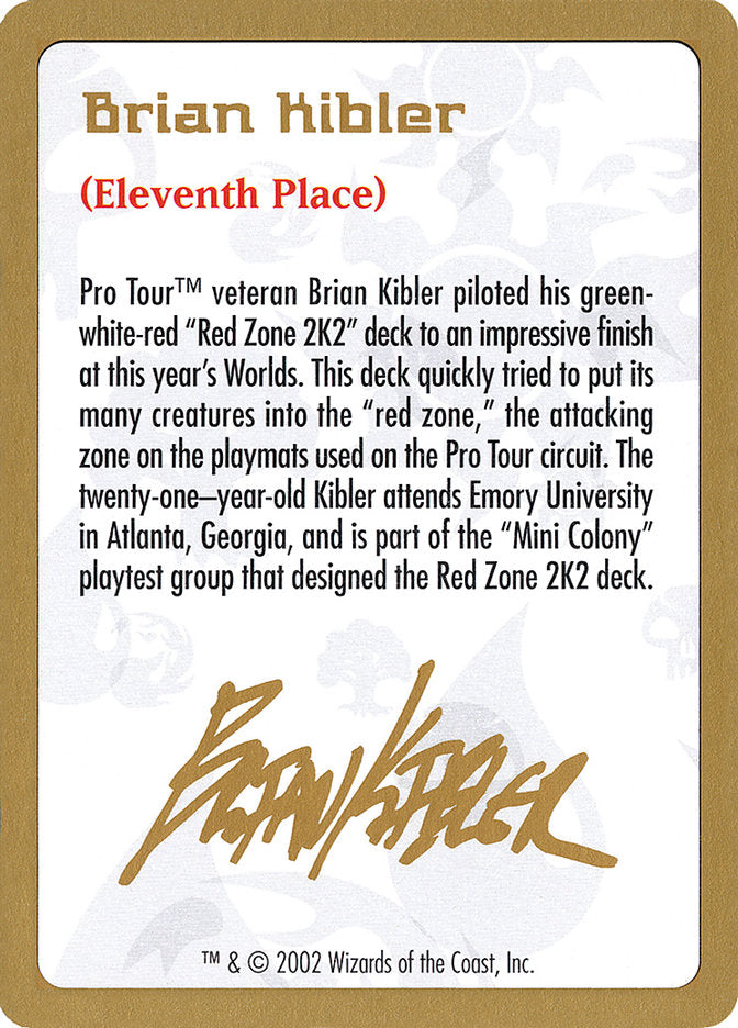 Brian Kibler Bio [World Championship Decks 2002] | Exor Games Summserside