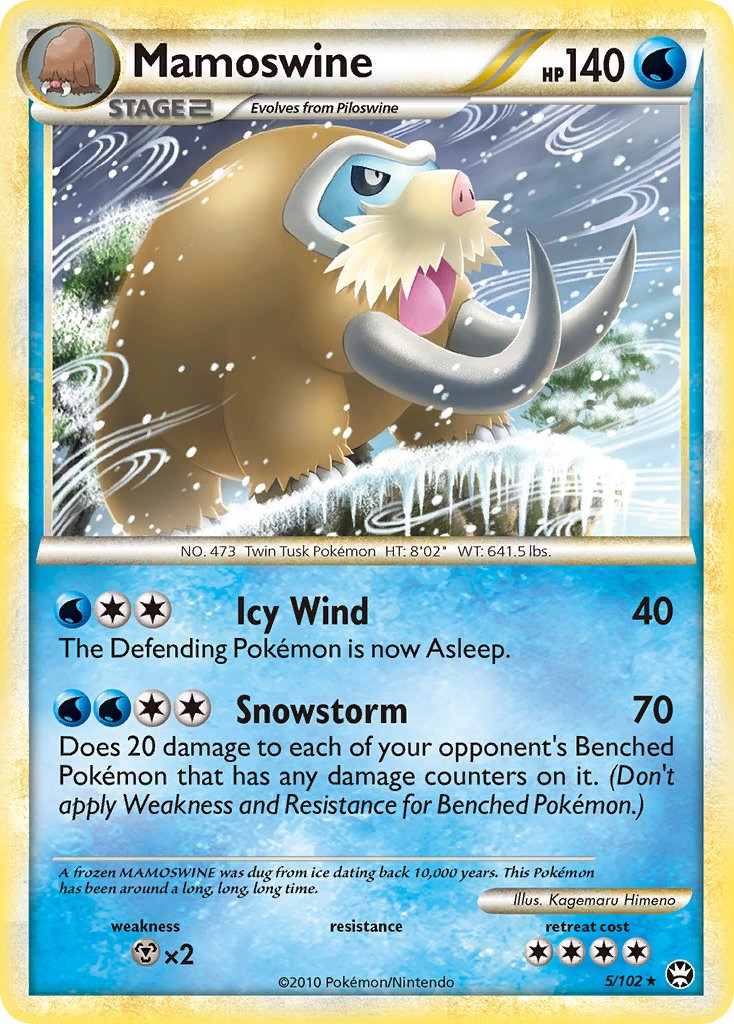 Mamoswine (5/102) (Cracked Ice Holo) (Theme Deck Exclusive) [HeartGold & SoulSilver: Triumphant] | Exor Games Summserside