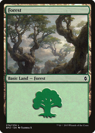 Forest (274) [Battle for Zendikar] | Exor Games Summserside