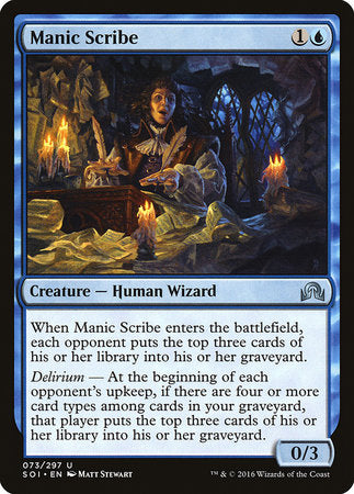 Manic Scribe [Shadows over Innistrad] | Exor Games Summserside