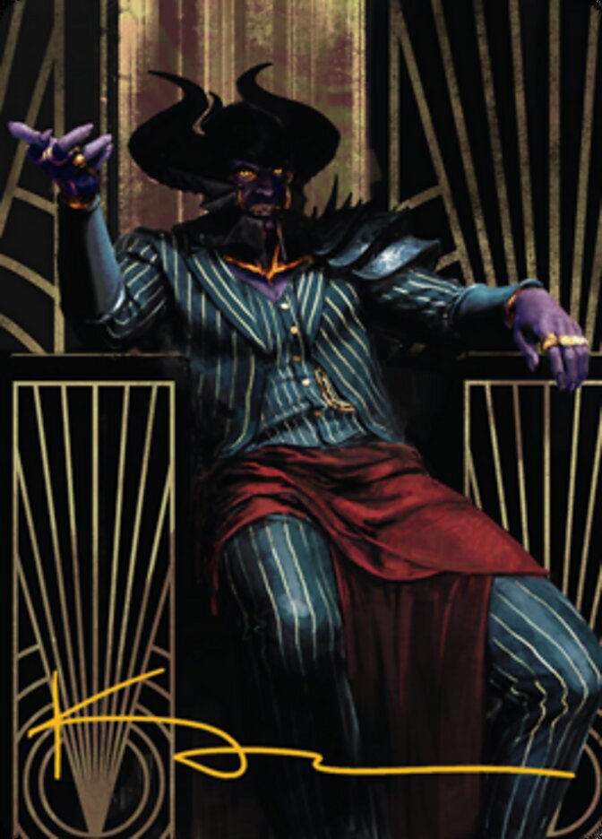Ob Nixilis, the Adversary 2 Art Card (Gold-Stamped Signature) [Streets of New Capenna Art Series] | Exor Games Summserside