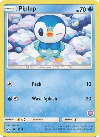 Piplup (32/156) (Deck Exclusive #11) [Sun & Moon: Trainer Kit - Alolan Sandslash] | Exor Games Summserside