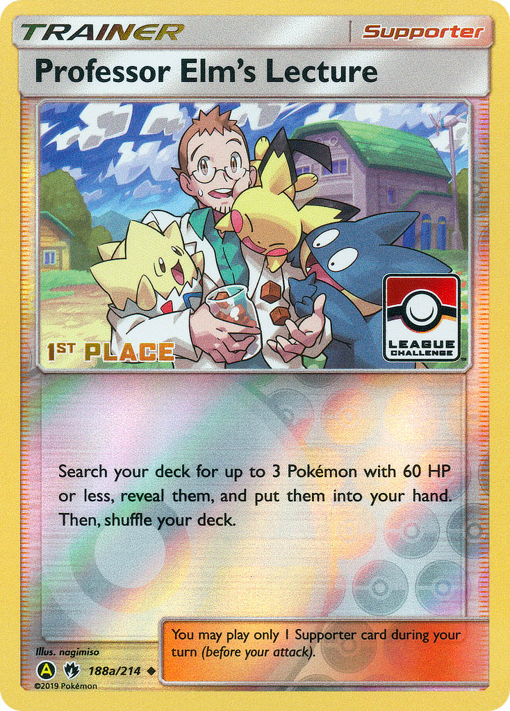 Professor Elm's Lecture (188a/214) (League Promo 1st Place) [Sun & Moon: Lost Thunder] | Exor Games Summserside