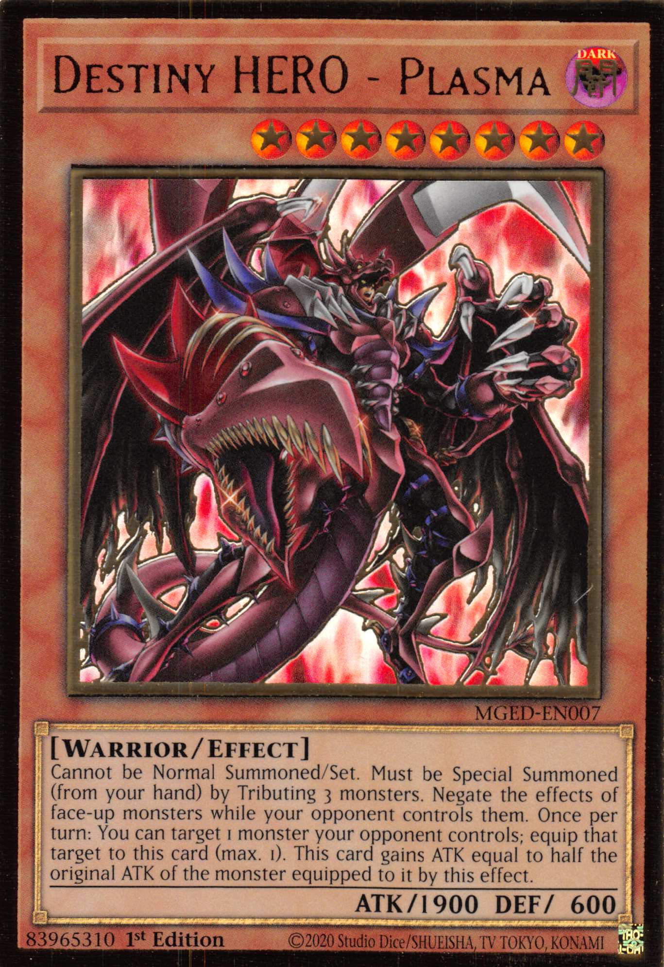 Destiny HERO - Plasma (Alternate Art) [MGED-EN007] Gold Rare | Exor Games Summserside
