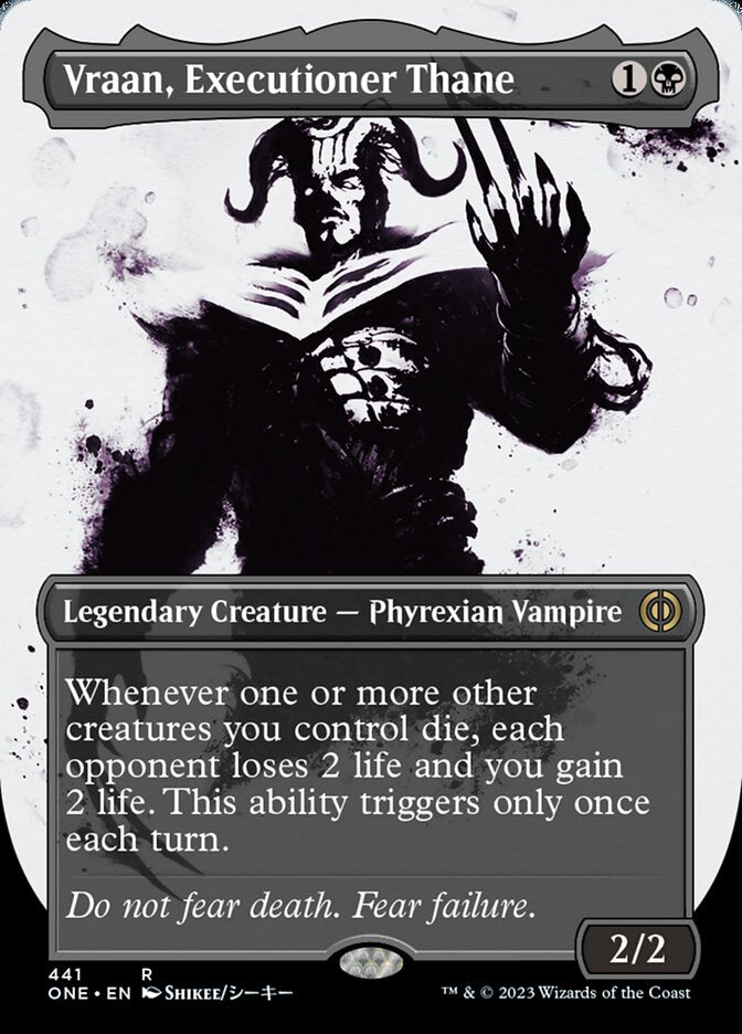 Vraan, Executioner Thane (Borderless Ichor Step-and-Compleat Foil) [Phyrexia: All Will Be One] | Exor Games Summserside