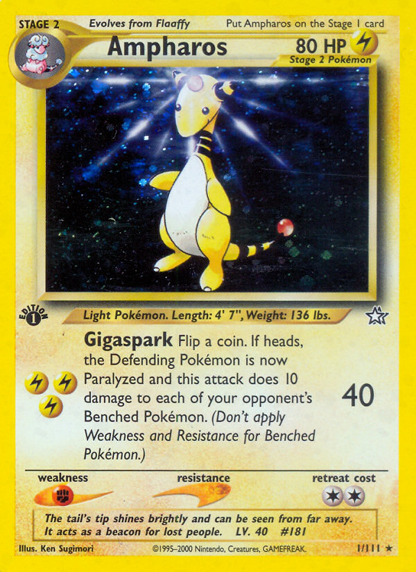 Ampharos (1/111) [Neo Genesis 1st Edition] | Exor Games Summserside