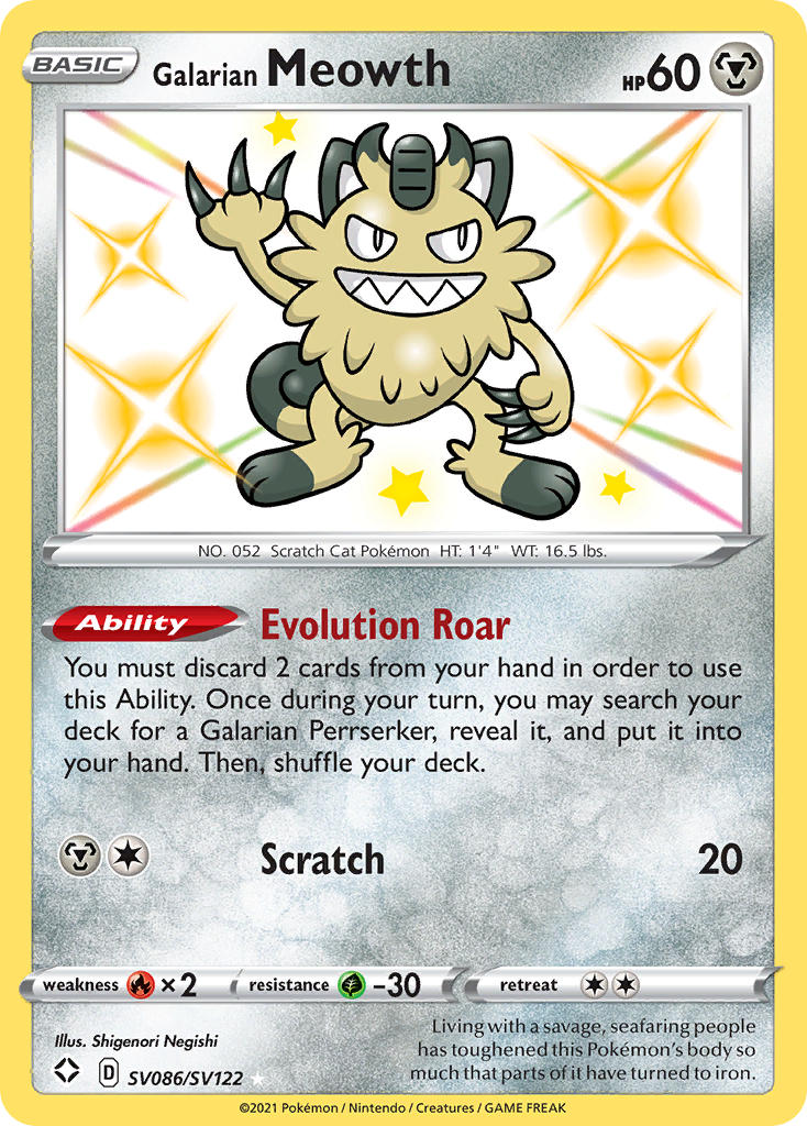 Galarian Meowth (SV086/SV122) [Sword & Shield: Shining Fates] | Exor Games Summserside