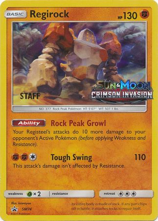 Regirock (SM74) (Staff Prerelease Promo) [Sun & Moon: Black Star Promos] | Exor Games Summserside