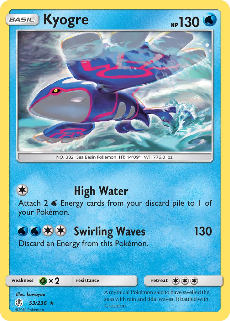 Kyogre (53/236) (Cracked Ice Holo) (Theme Deck Exclusive) [Sun & Moon: Cosmic Eclipse] | Exor Games Summserside