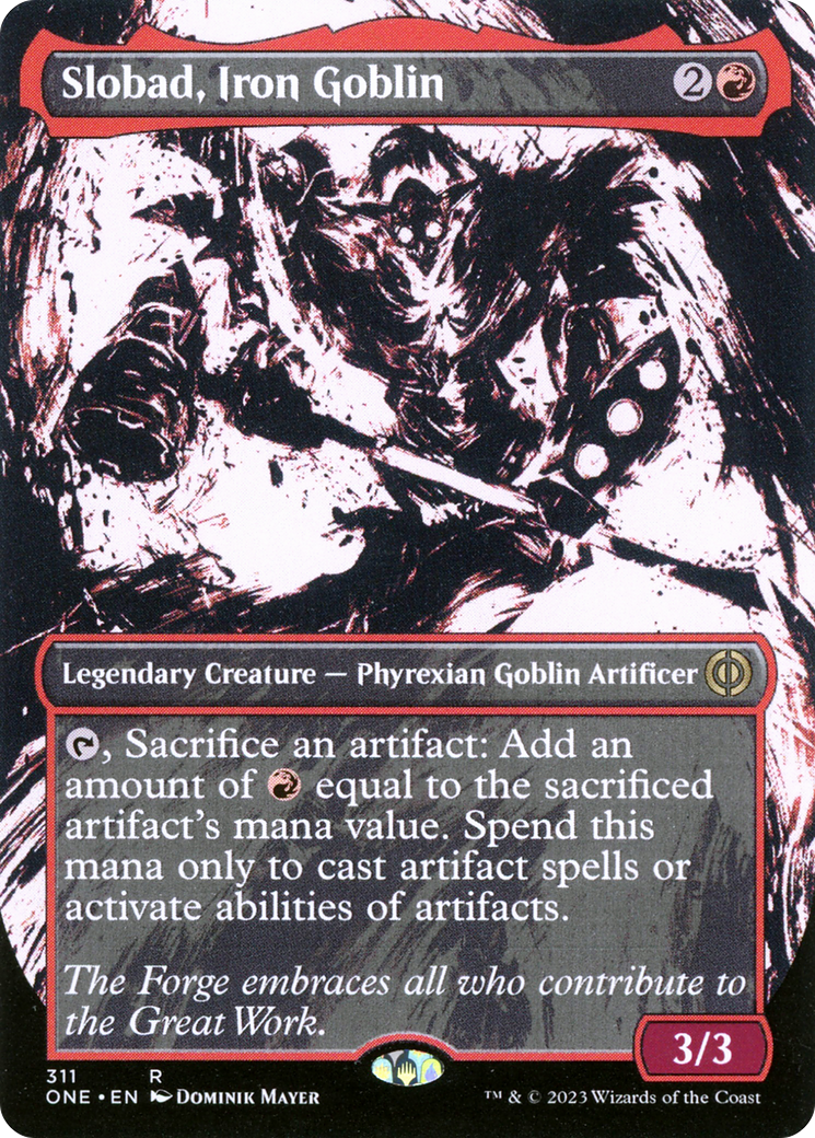 Slobad, Iron Goblin (Borderless Ichor) [Phyrexia: All Will Be One] | Exor Games Summserside