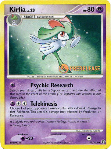 Kirlia (53/132) (Prerelease Promo) [Diamond & Pearl: Black Star Promos] | Exor Games Summserside