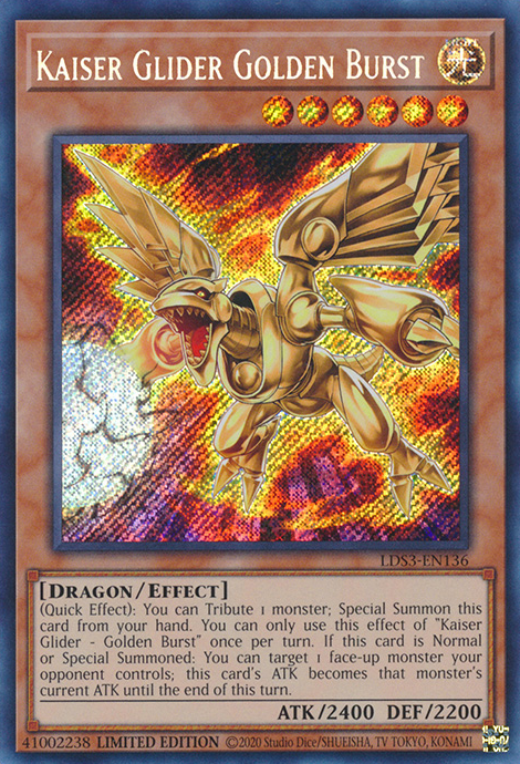 Kaiser Glider Golden Burst [LDS3-EN136] Secret Rare | Exor Games Summserside