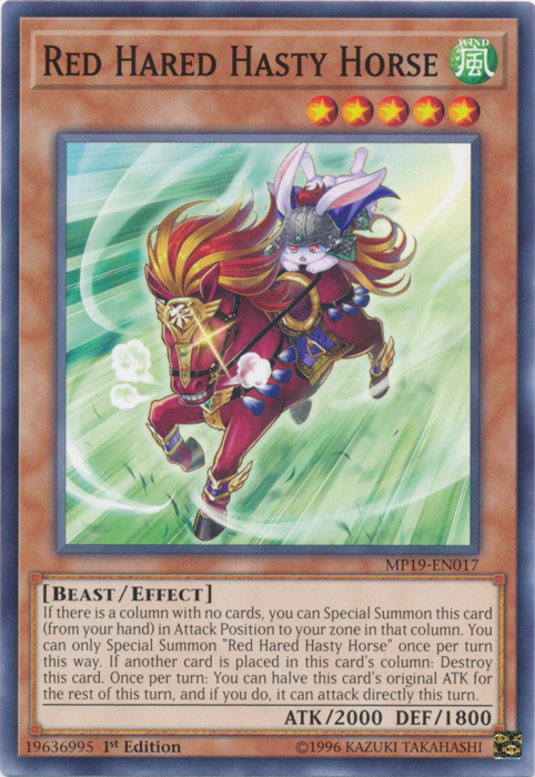 Red Hared Hasty Horse [MP19-EN017] Common | Exor Games Summserside