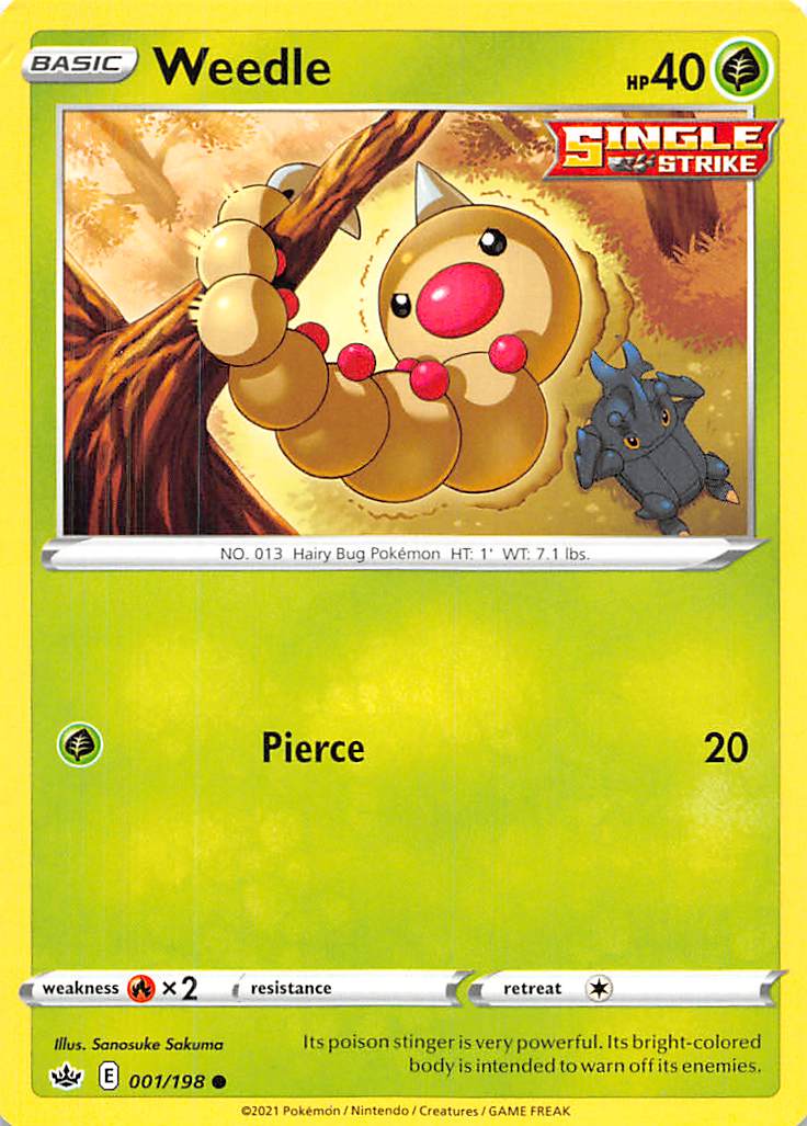 Weedle (001/198) [Sword & Shield: Chilling Reign] | Exor Games Summserside