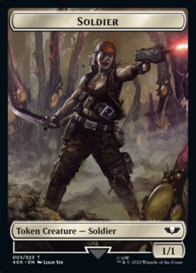 Soldier (003) // Sicarian Infiltrator Double-sided Token (Surge Foil) [Universes Beyond: Warhammer 40,000 Tokens] | Exor Games Summserside