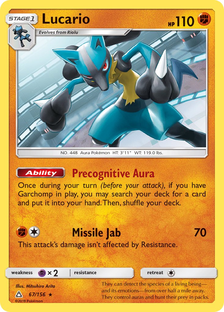 Lucario (67/156) (Theme Deck Exclusive) [Sun & Moon: Ultra Prism] | Exor Games Summserside