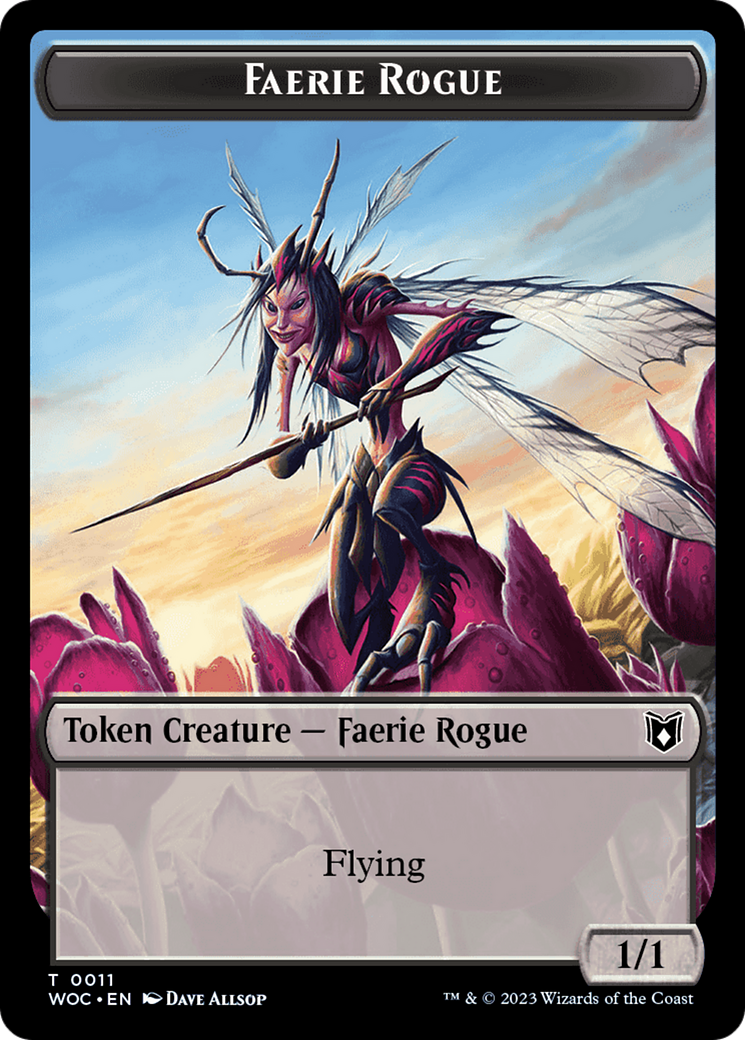 Faerie Rogue // Pirate (0011) Double-Sided Token [Wilds of Eldraine Commander Tokens] | Exor Games Summserside