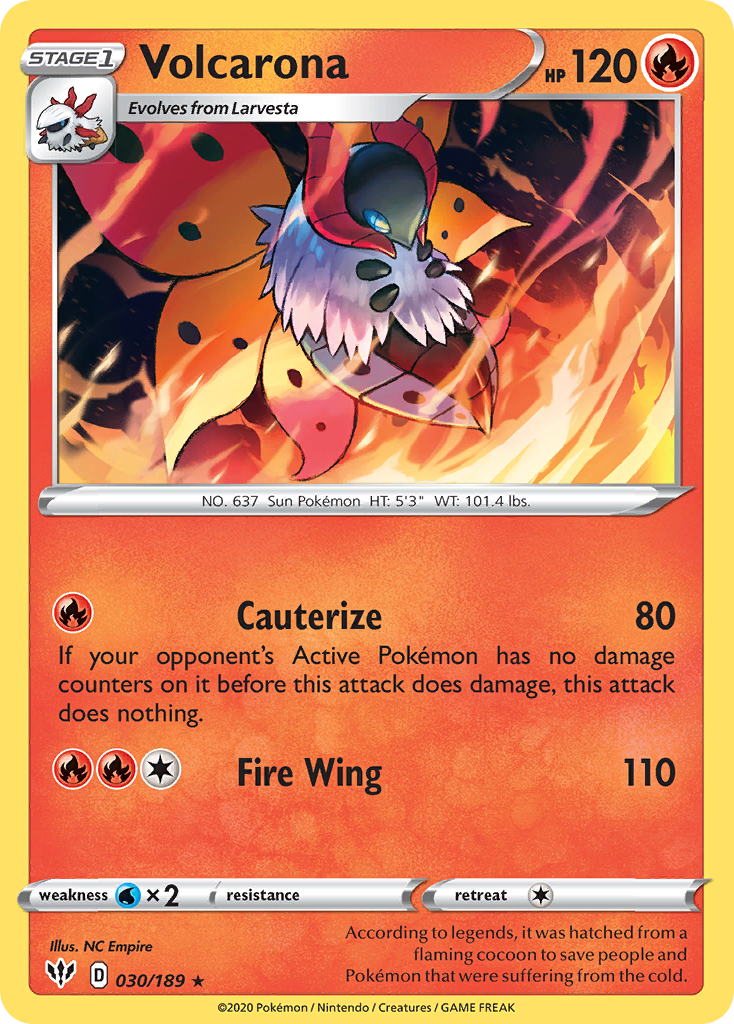 Volcarona (030/189) [Sword & Shield: Darkness Ablaze] | Exor Games Summserside