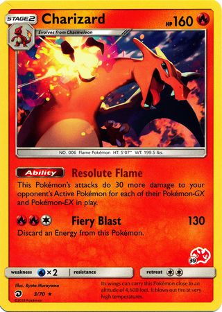 Charizard (3/70) (Charizard Stamp #39) [Battle Academy 2020] | Exor Games Summserside