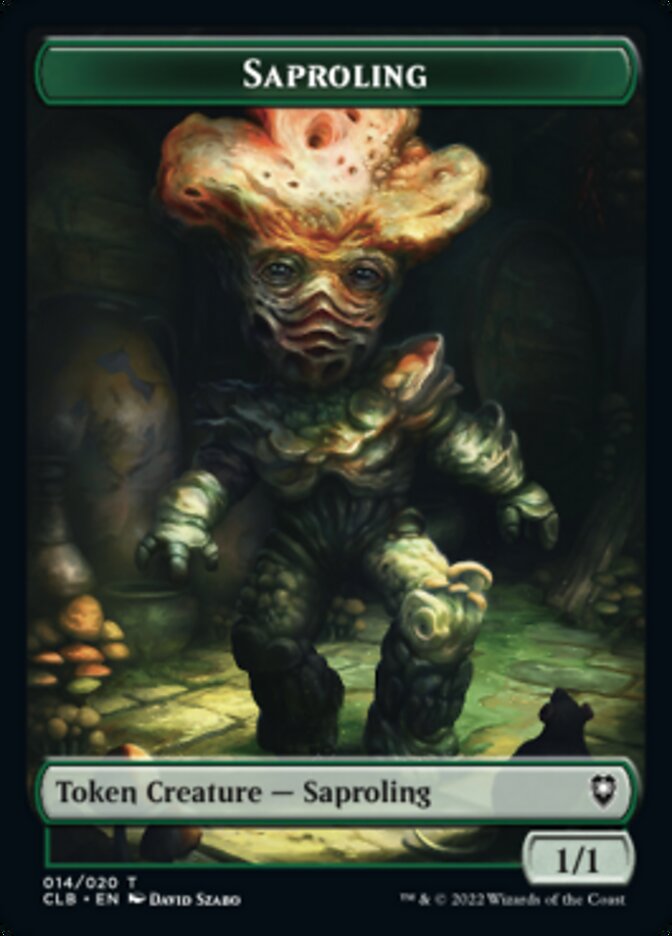 Treasure // Saproling Double-sided Token [Commander Legends: Battle for Baldur's Gate Tokens] | Exor Games Summserside