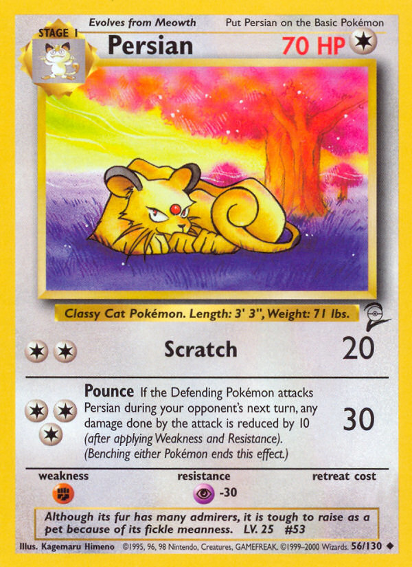 Persian (56/130) [Base Set 2] | Exor Games Summserside