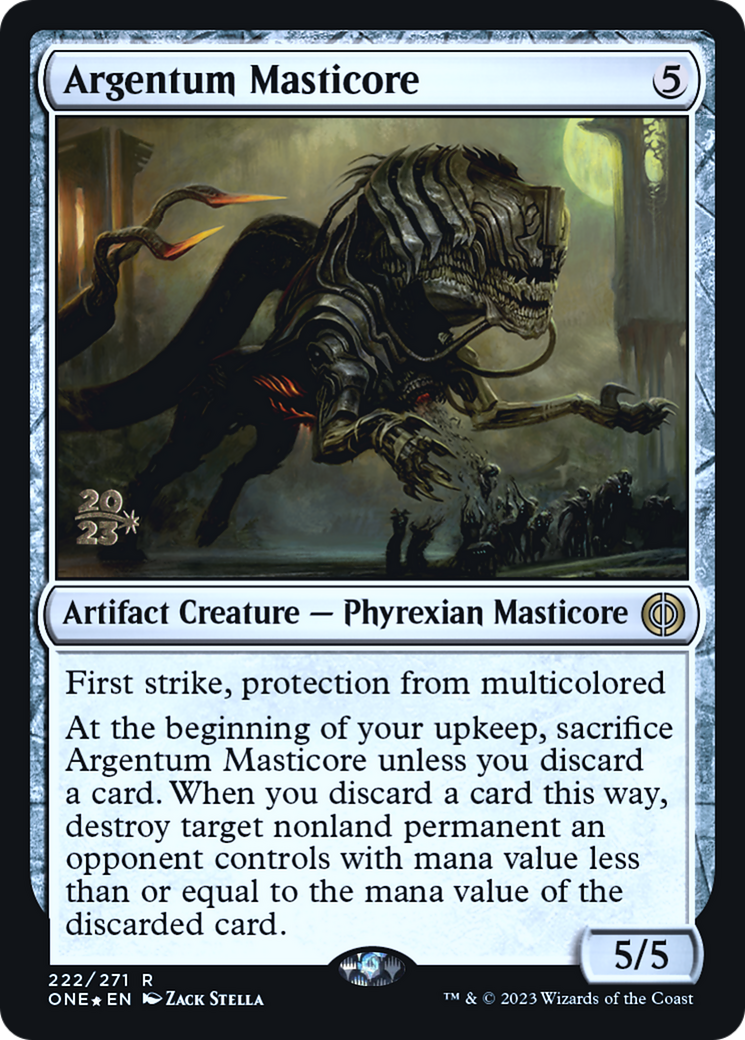 Argentum Masticore [Phyrexia: All Will Be One Prerelease Promos] | Exor Games Summserside