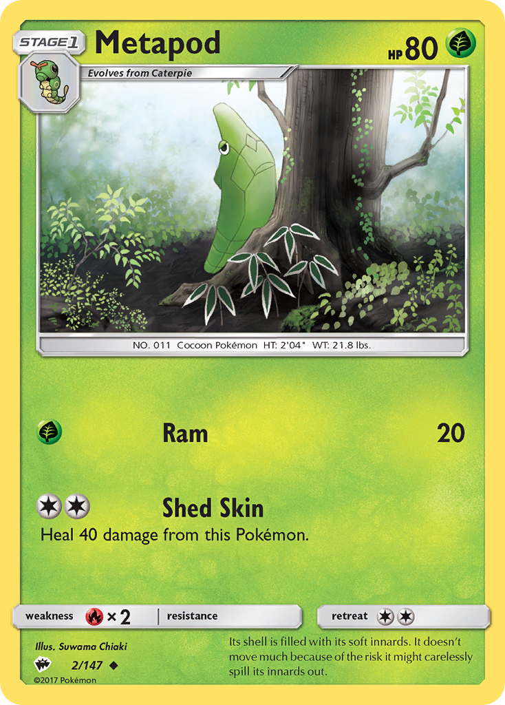 Metapod (2/147) [Sun & Moon: Burning Shadows] | Exor Games Summserside