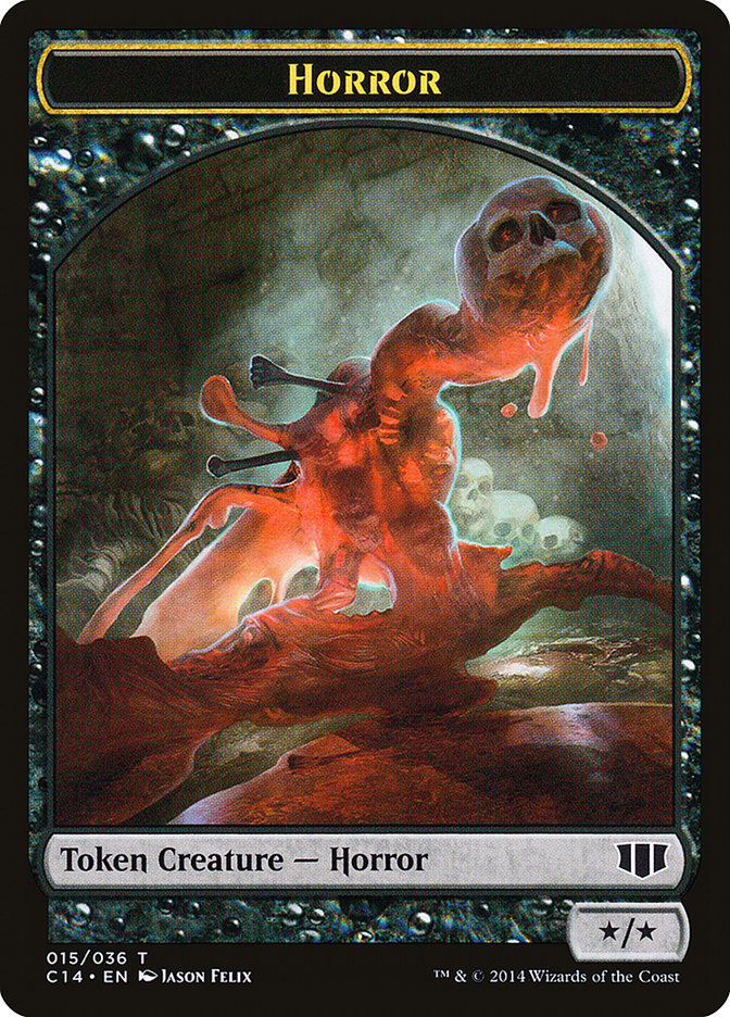 Horror // Zombie (016/036) Double-sided Token [Commander 2014 Tokens] | Exor Games Summserside