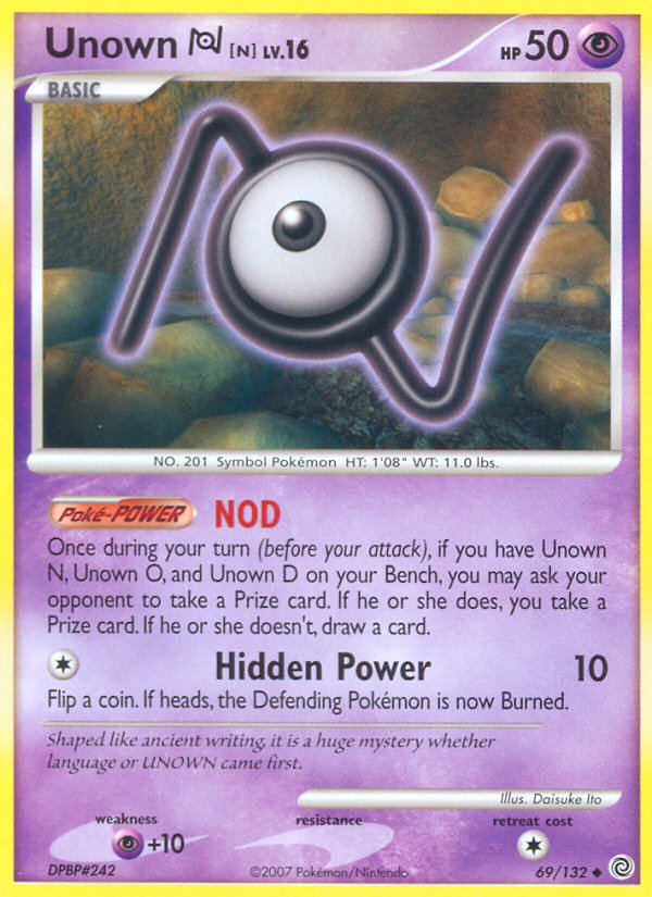 Unown N (69/132) [Diamond & Pearl: Secret Wonders] | Exor Games Summserside