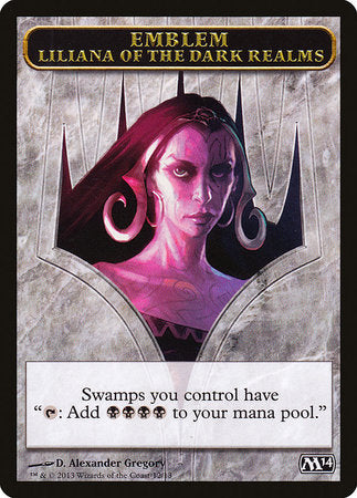 Emblem - Liliana of the Dark Realms [Magic 2014 Tokens] | Exor Games Summserside