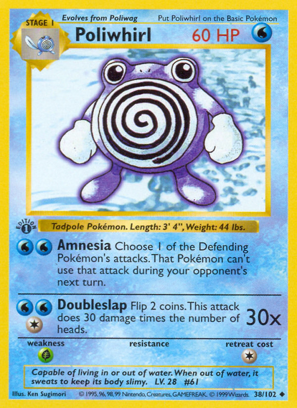 Poliwhirl (38/102) (Shadowless) [Base Set 1st Edition] | Exor Games Summserside