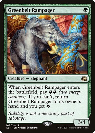 Greenbelt Rampager [Aether Revolt] | Exor Games Summserside