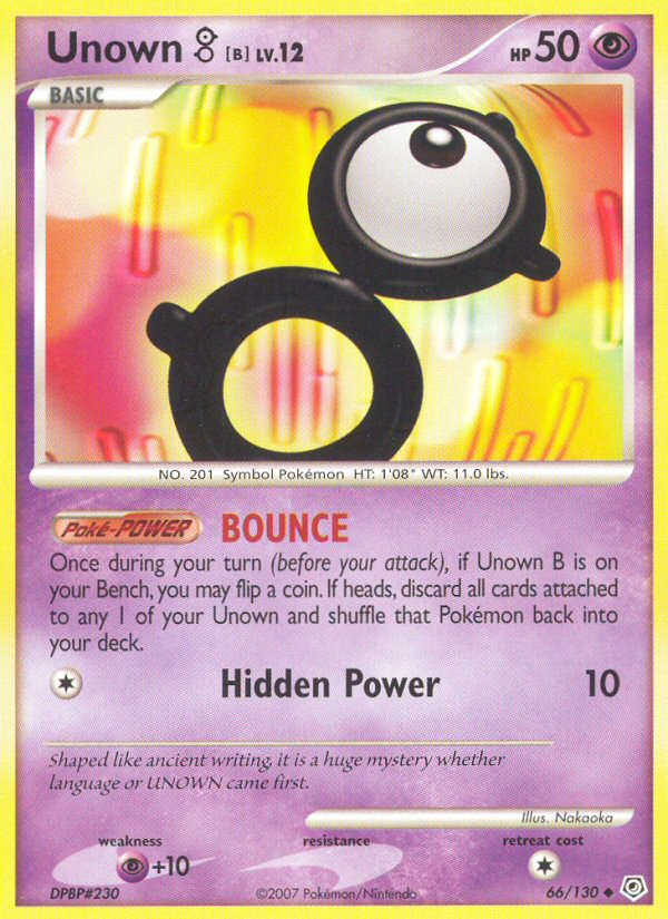 Unown B (66/130) [Diamond & Pearl: Base Set] | Exor Games Summserside