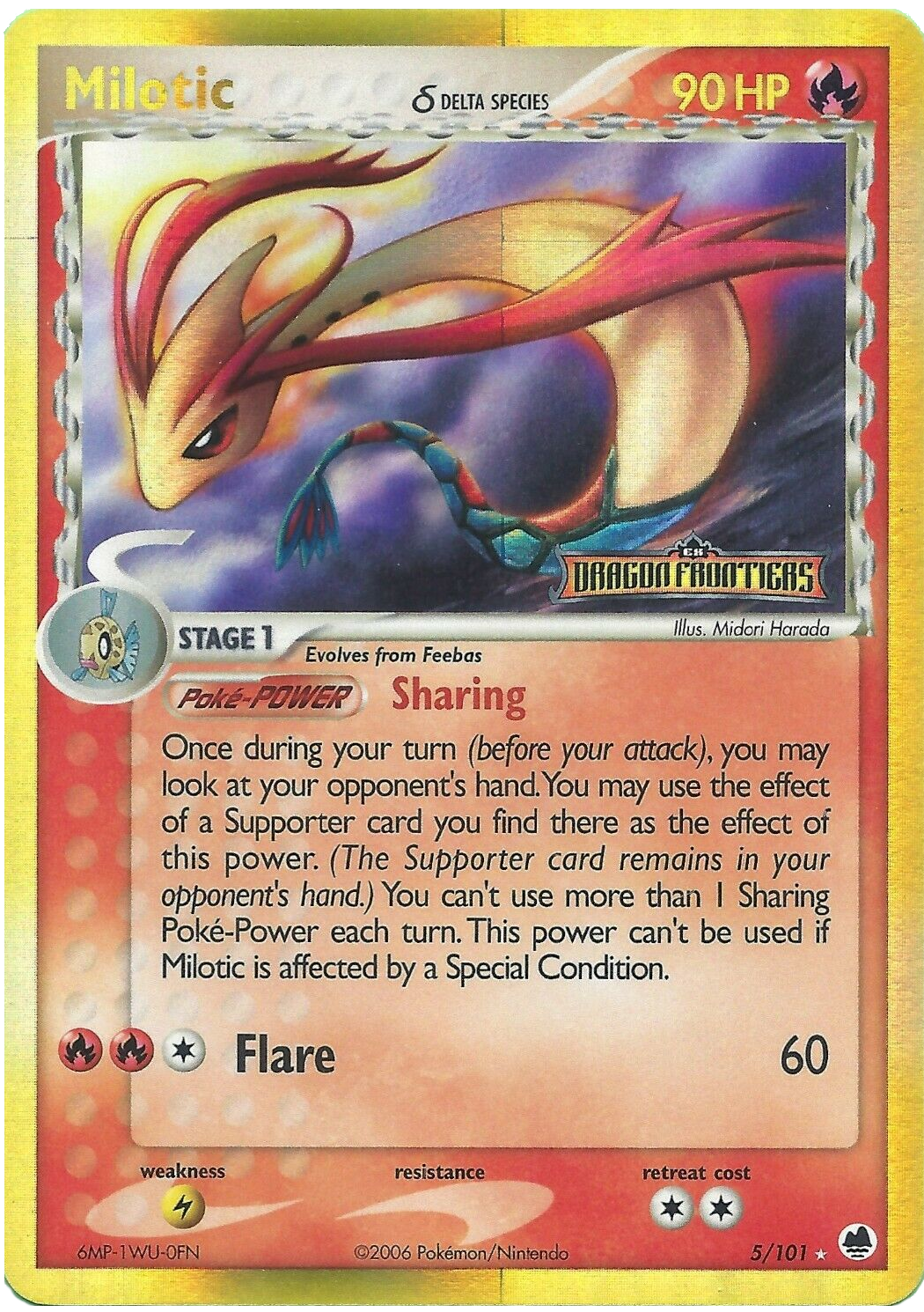 Milotic (5/101) (Delta Species) (Stamped) [EX: Dragon Frontiers] | Exor Games Summserside