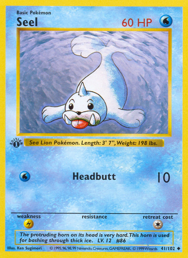 Seel (41/102) (Shadowless) [Base Set 1st Edition] | Exor Games Summserside