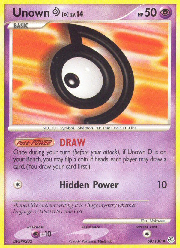 Unown D (68/130) [Diamond & Pearl: Base Set] | Exor Games Summserside
