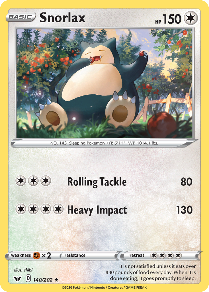 Snorlax (140/202) [Sword & Shield: Base Set] | Exor Games Summserside