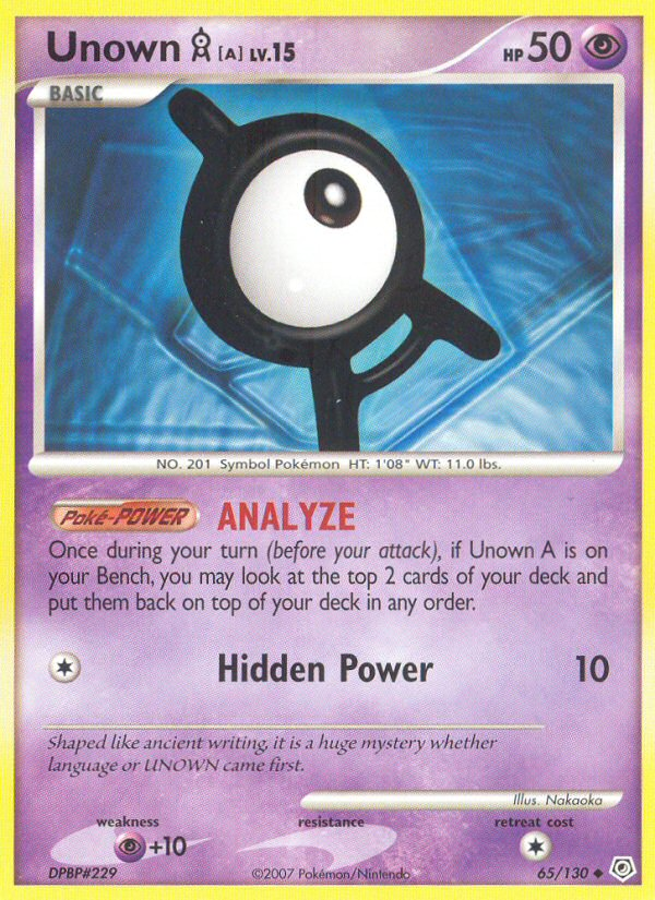 Unown A (65/130) [Diamond & Pearl: Base Set] | Exor Games Summserside