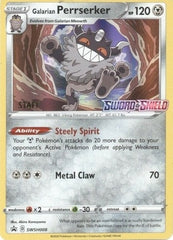 Galarian Perrserker (SWSH008) (Staff Prerelease Promo) [Sword & Shield: Black Star Promos] | Exor Games Summserside