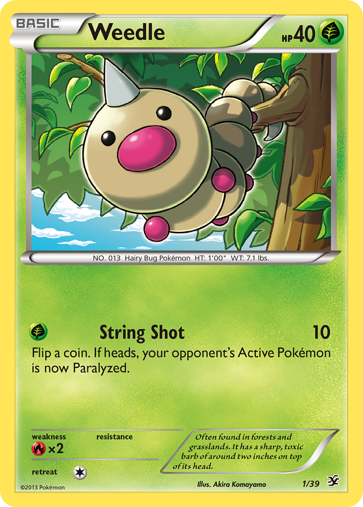 Weedle (1/39) [XY: Kalos Starter Set] | Exor Games Summserside