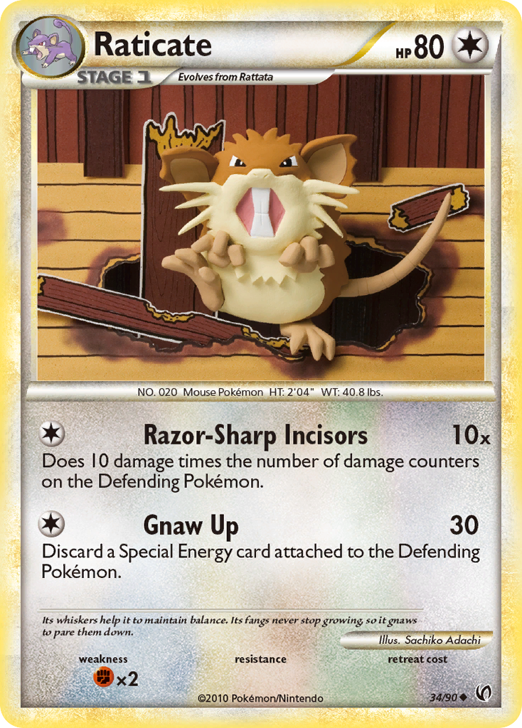 Raticate (34/90) [HeartGold & SoulSilver: Undaunted] | Exor Games Summserside
