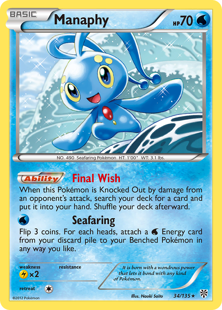 Manaphy (34/135) [Black & White: Plasma Storm] | Exor Games Summserside