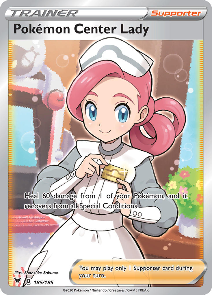 Pokemon Center Lady (185/185) [Sword & Shield: Vivid Voltage] | Exor Games Summserside