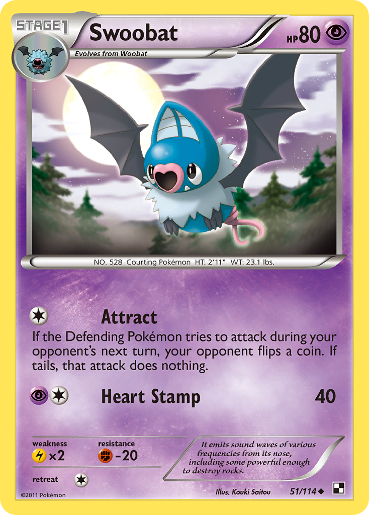 Swoobat (51/114) [Black & White: Base Set] | Exor Games Summserside