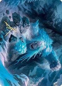 Icehide Troll Art Card (Gold-Stamped Signature) [Kaldheim: Art Series] | Exor Games Summserside