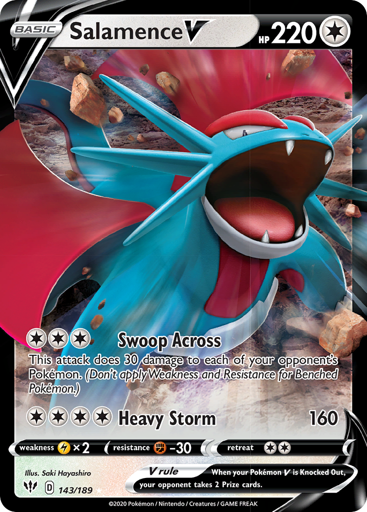 Salamence V (143/189) [Sword & Shield: Darkness Ablaze] | Exor Games Summserside