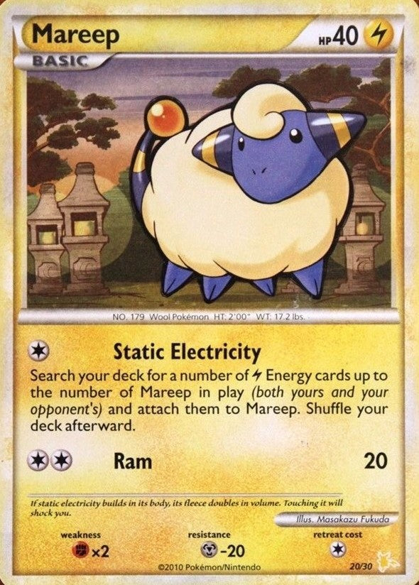 Mareep (20/30) [HeartGold & SoulSilver: Trainer Kit - Raichu] | Exor Games Summserside