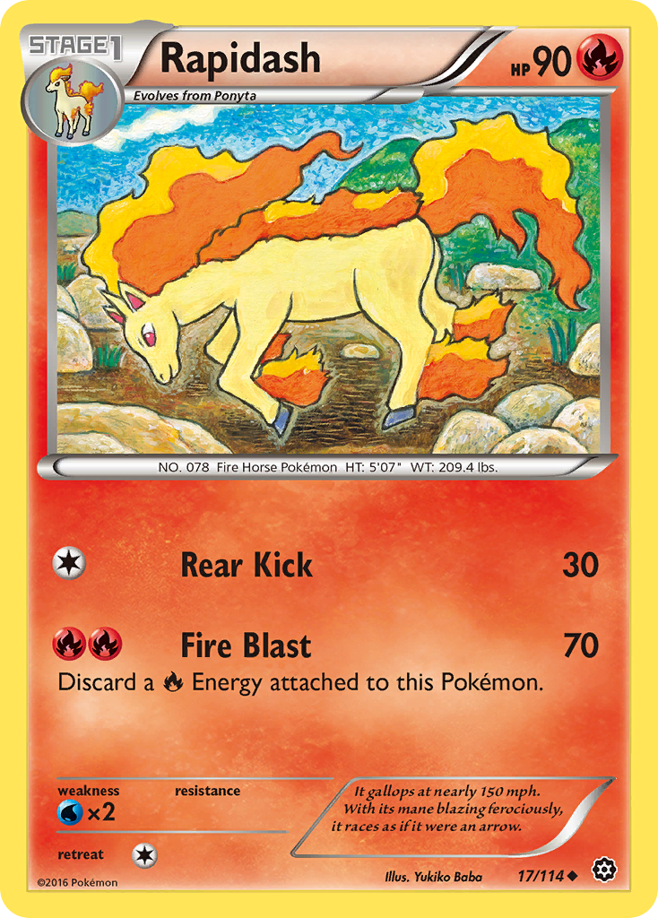 Rapidash (17/114) [XY: Steam Siege] | Exor Games Summserside