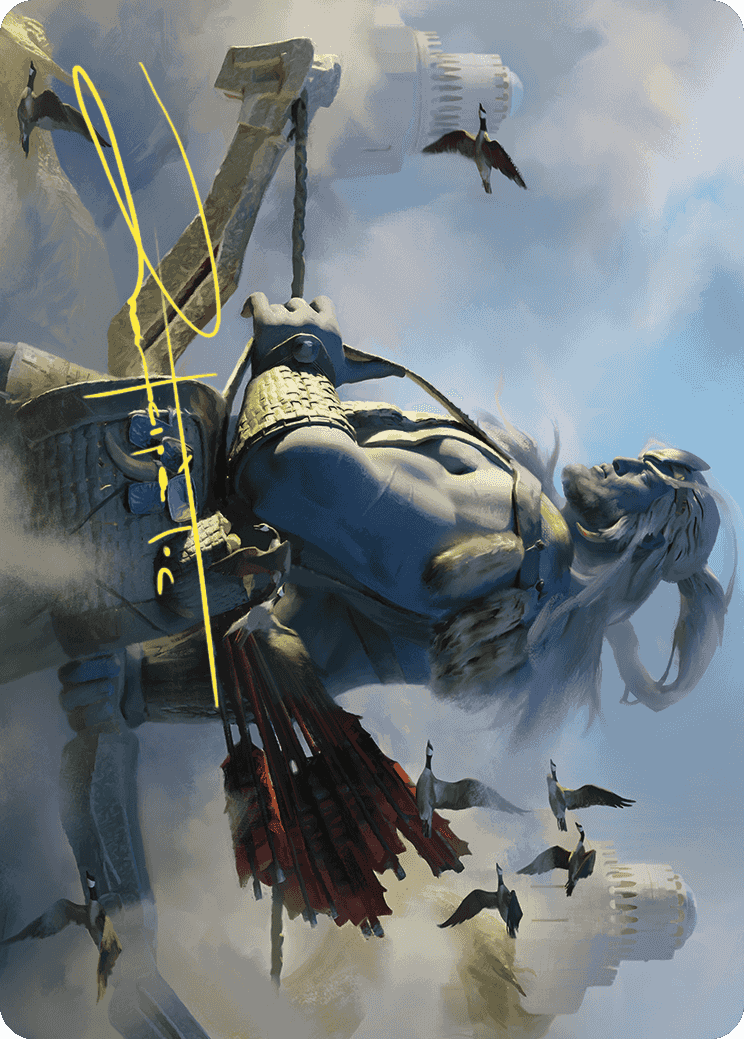 Skybeast Tracker Art Card (Gold-Stamped Signature) [Wilds of Eldraine Art Series] | Exor Games Summserside