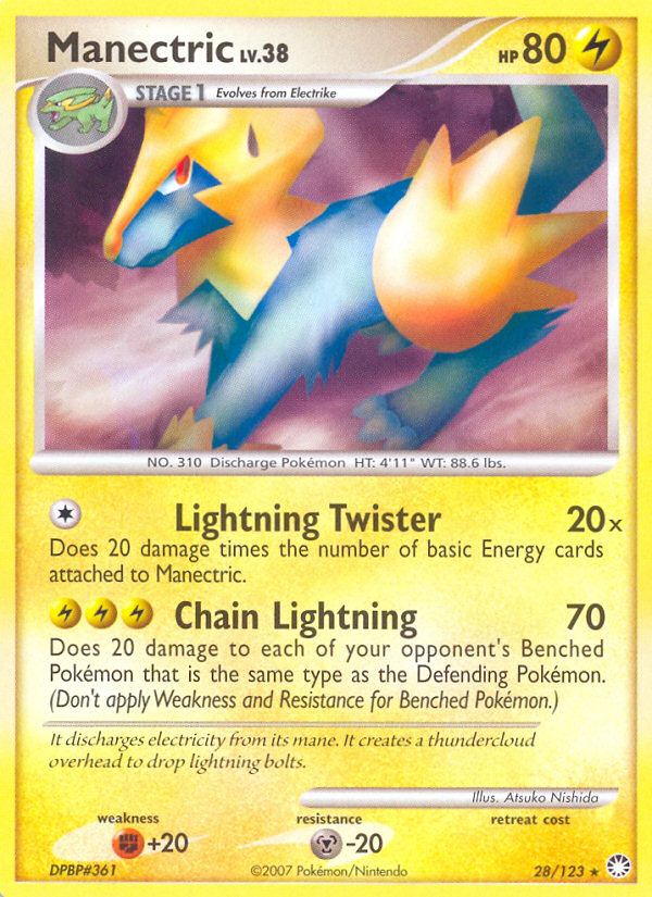 Manectric (28/123) [Diamond & Pearl: Mysterious Treasures] | Exor Games Summserside